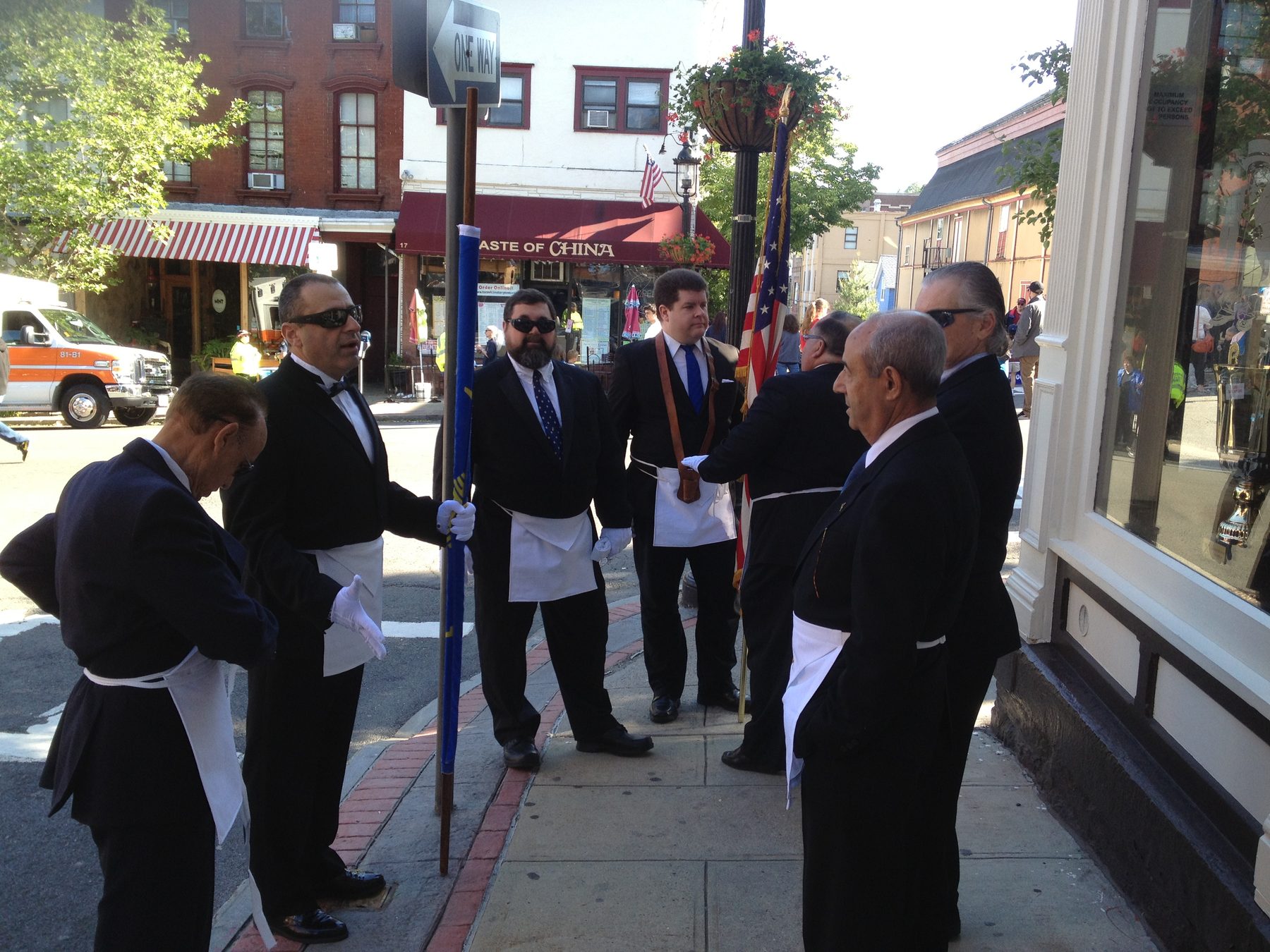 The Brethren in service to the community.